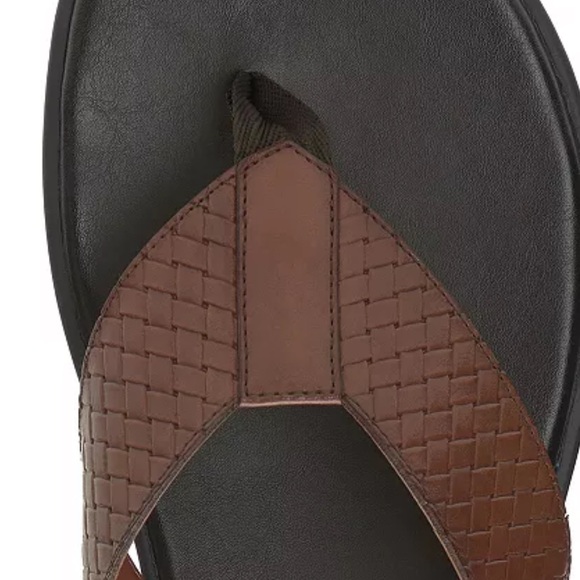 Vince Camuto Men’s Cognac Waylyn Woven Leather Upper Flip Flop Sandal NEW NIB - Picture 9 of 16